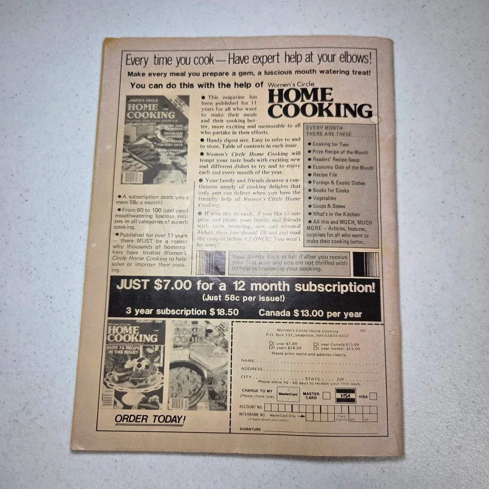 Home Cooking‎ Womens Circle April 1986 Recipes Magazine 210 Recipes Vintage